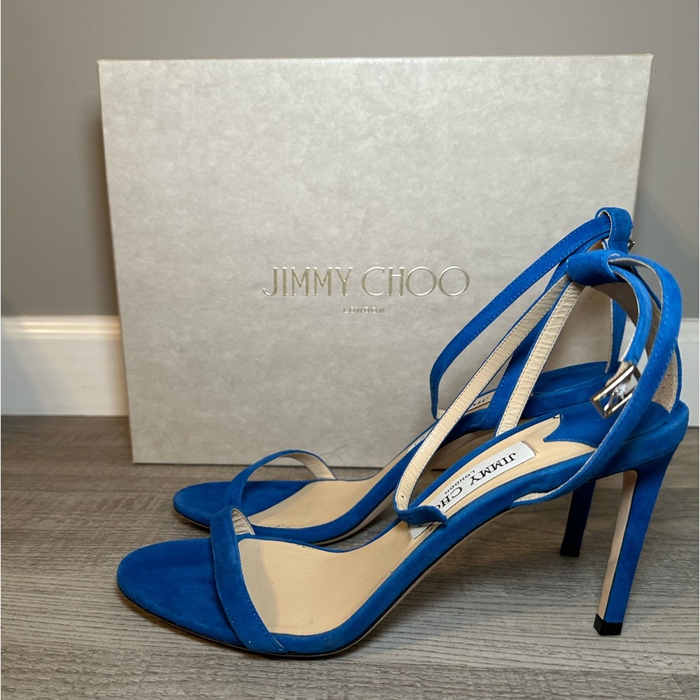 JIMMY CHOO- MINNY suede strappy sandal - Picture 3 of 10
